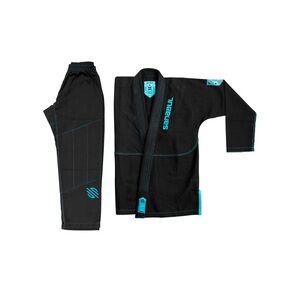 Sanabul Kids Black/Teal Jiu Jitsu Gi - Lightweight Brazilian Jiu Jitsu Uniform